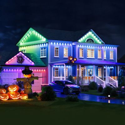 Luzes de exterior de Eave inteligente de 48W RGBIC CCT Brilhante Impermeável Para Casamento Natal Aniversário PC ABS Casamento 90°