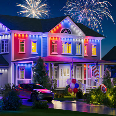 Iluminação de parede para exterior com lâmpadas inteligentes RGBIC CCT Iluminação com CRI e PC ABS